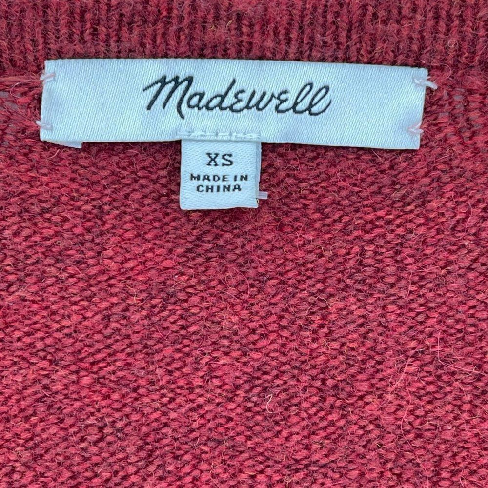 ‎Madewell Kent Cardigan Sweater Heather Scarlet Slouchy Soft Pockets Women XS - Picture 7 of 12